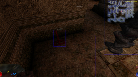 The lever showing a red tint due to being trapped